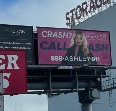 Ashley Injury Lawyers 888-ASHLEY-911 billboard
